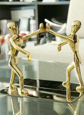 黑色书靠书挡书立不锈钢北欧风书夹金属办公室书房轻奢装饰品摆件