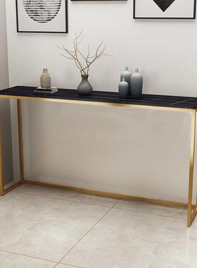 大理石铁艺玄关桌客厅隔断柜走廊靠墙端景台现代简约大理石条几