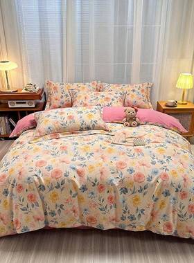 全棉加厚100纯棉磨毛四件套学生宿舍三件套单双人床上用品套件