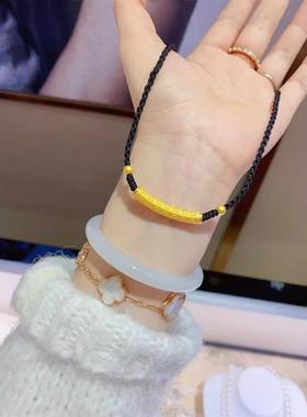 铜钱印弯管吊坠男女锁骨链家缠万贯编绳时尚项链百搭送礼