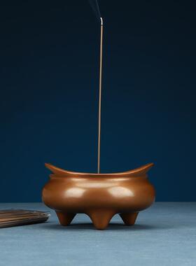 紫铜香炉紫铜香炉 仿古大明宣德炉 香道用品乔耳炉线香炉