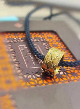 黄金色龙鳞戒指项链两用复古民族风黑金色高级感本命年礼物精致