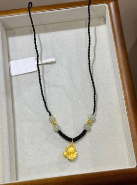 新中式国潮手工编织天使KT吊坠仙女棒hellokitty猫黑绳编绳项链女