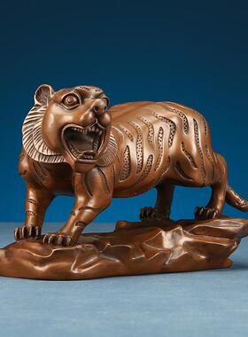 紫铜生肖虎铜老虎摆件工艺品摆设虎下山虎家居摆设铜饰品