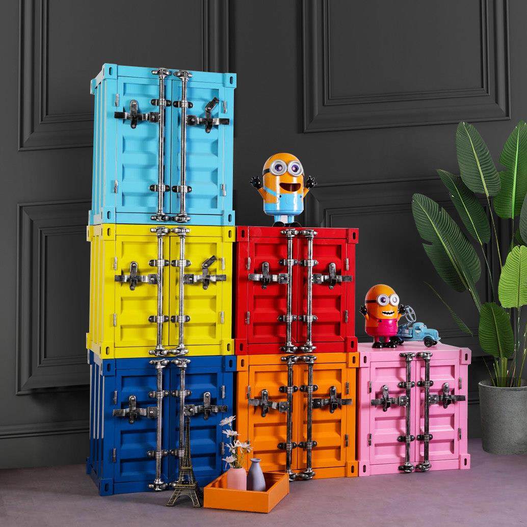 集装箱柜子摆件工业风铁艺床头箱橱窗酒吧陈列品服装店道具收纳柜,淘宝优惠券,粉丝福利购,淘宝优惠卷