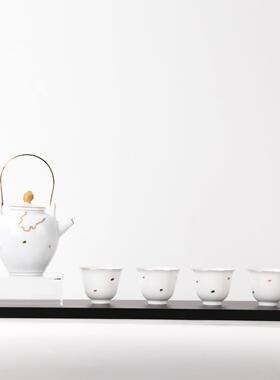 现代新中式禅意陶瓷茶具套组组合样品屋展示中心样板房客厅软装饰