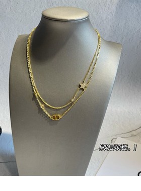 CD多层项链小香风轻奢星星字母锁骨链2021款夏季欧美小众网红吊坠