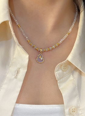 彩色葫芦吊坠锆石项链女滴油
