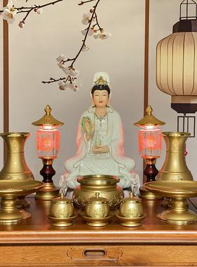 陶瓷彩绘精品南海观音佛像佛萨堂家居KLR件供奉白瓷陶摆瓷观音菩