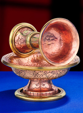 快速发货尼泊尔护法杯手工紫铜供杯C用品红铜护法杯供杯特小号8cm