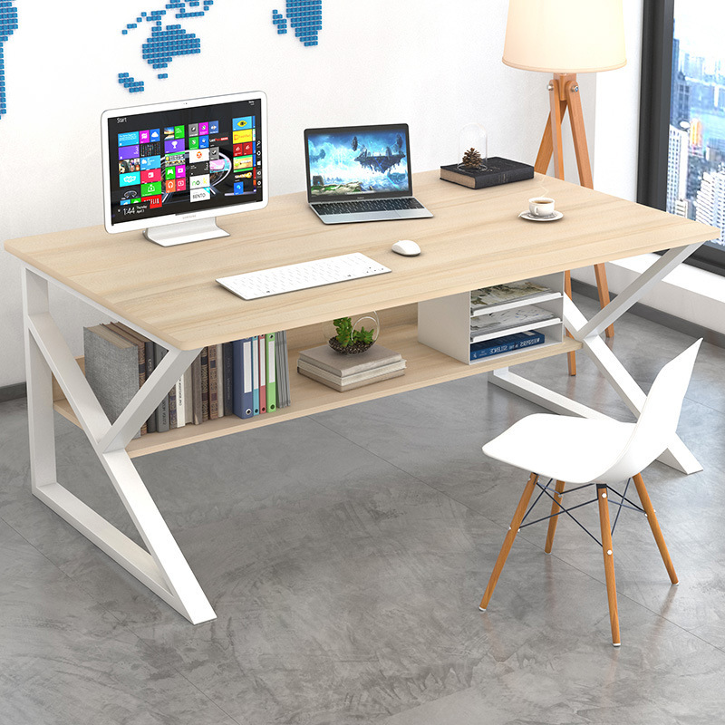 电脑台式桌全套桌椅一体二层架子家用卧室职员办公桌书桌置物架小 - 图2