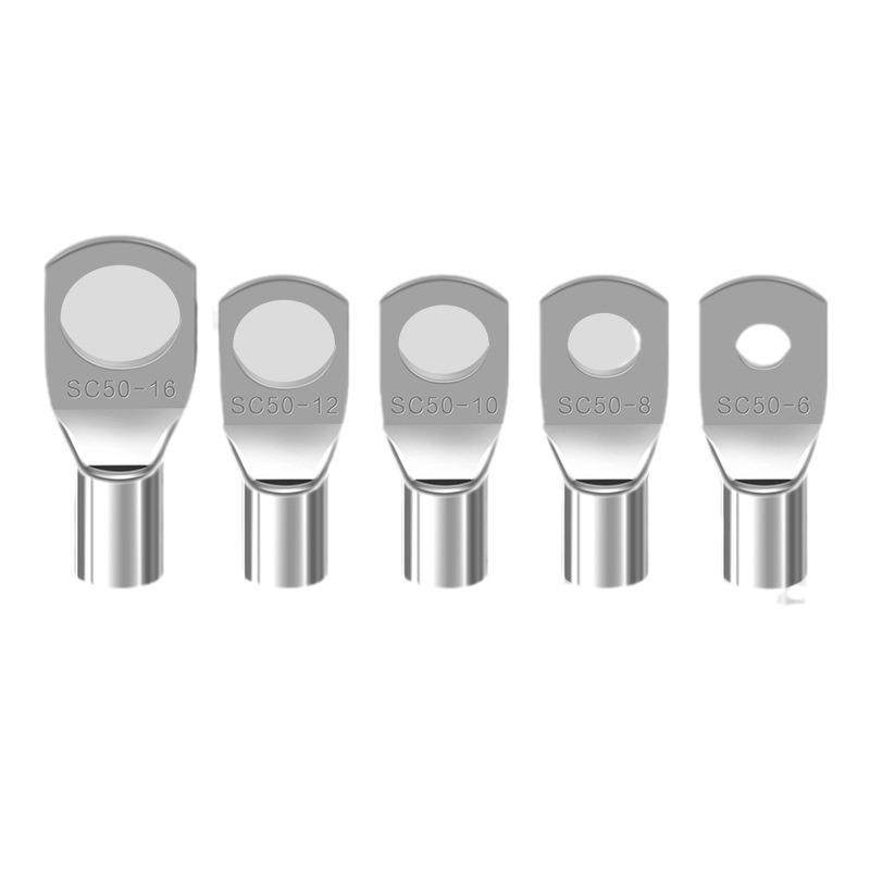 SC窥口铜线鼻镀锡铜鼻子铜线耳短线鼻SC120-16（10只）紫铜接线端 - 图3