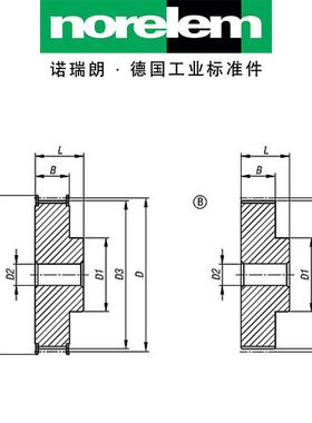 norelem德国原厂诺瑞朗NLM22002T型齿带轮