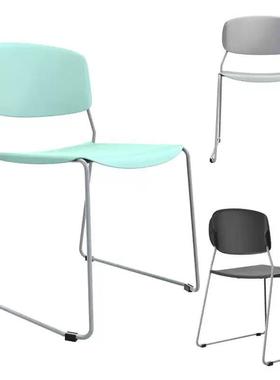 培训椅可叠落洽谈椅会议椅实心钢脚休闲椅接待会客椅