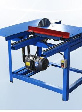 小型木工推台锯齐头锯三相电摸扳锯切割分条模板多层板切头断料机