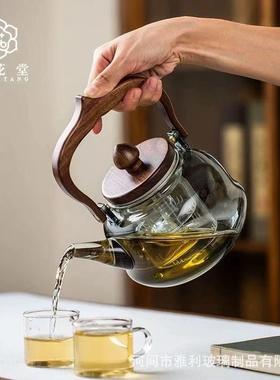 新款耐高温玻璃提梁壶泡茶壶明火加热电陶炉烧水壶耐热玻璃蒸煮壶