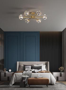 客厅灯全铜过道走廊灯北欧轻奢水晶灯现代简约创意卧室阳台吸顶灯