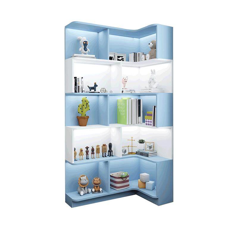 定制儿童房转角落地书柜靠墙一体书架置物架卧室拐角实木储物柜子 - 图3