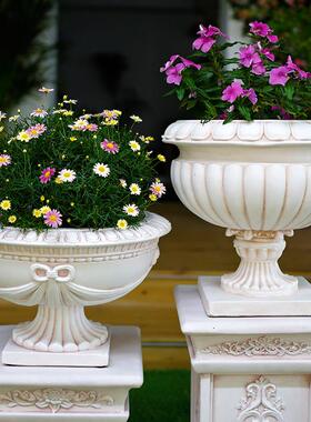 罗马柱装饰摆饰欧式花园庭院子婚庆展示台石膏户外花盆花架底座