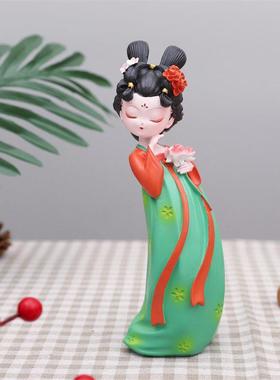 国风潮创意古风唐仕女汉服少女摆件玄关家居装饰客厅唐宫夜宴侍摆