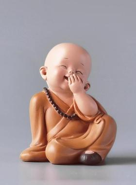 慧能小和尚摆件笑佛禅意佛像弥勒佛迷你玩偶佛系盆景造景工艺饰品