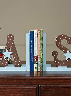 创意字母OK书挡摆件书靠家居装饰品书架书房书立儿童卧室桌面摆设