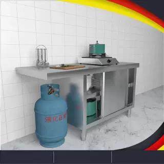 不锈钢侧面延伸橱柜厨房拉门工作打荷台厚304不锈钢煤气罐专用柜,淘宝优惠券,粉丝福利购,淘宝优惠卷