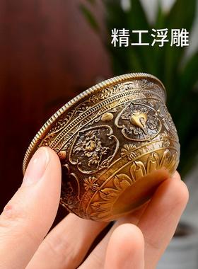佛前供水杯用品杯铜供水碗小号家用八吉祥圣水杯七供杯摆件