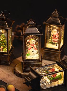 圣诞节装饰迷你卡通飘雪水晶球款儿童生日礼物小摆件家居饰品桌面