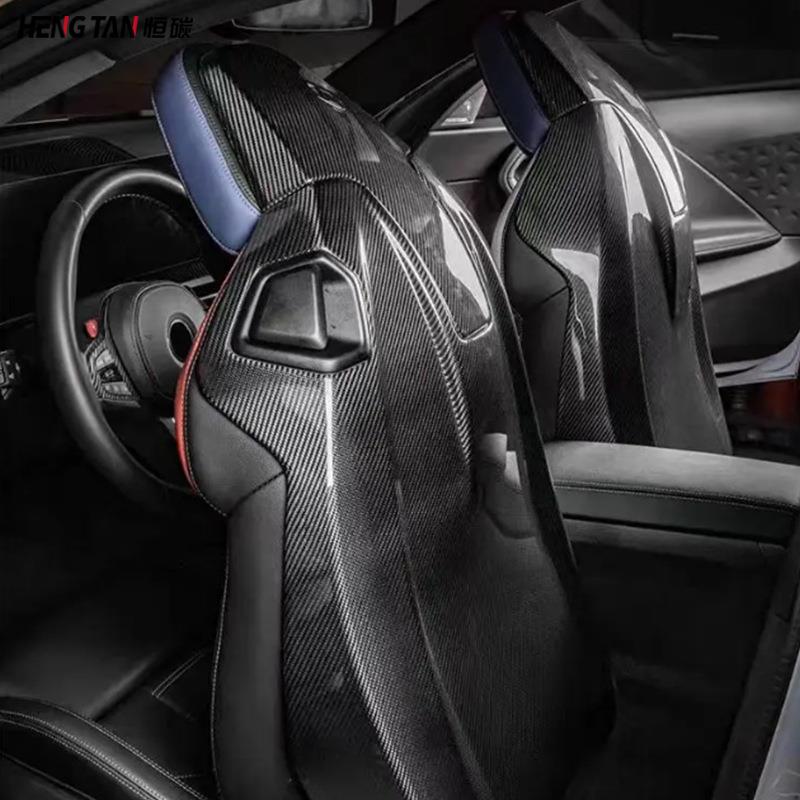 适用于宝马M3M4G80G82改装干碳纤维座椅靠背壳汽车靠背贴配件 - 图1