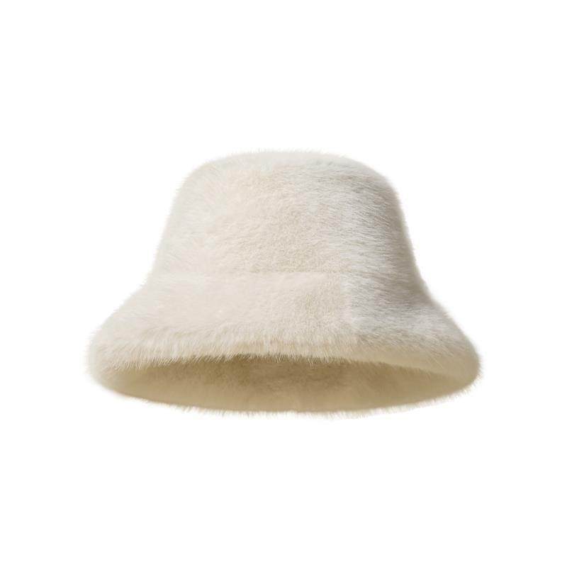 大头围白色毛绒渔夫帽子女秋冬素颜遮脸盆帽大尺码大号毛茸茸水桶,淘宝优惠券,粉丝福利购,淘宝优惠卷