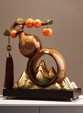 速发柿柿事事如意品芦柿子摆件客饰电视柜装厅葫搬家礼物乔迁新居