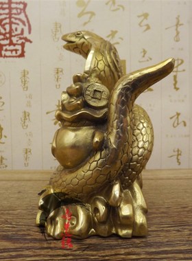 速发纯铜蛇黄铜蛇招财蛇十二工肖蛇件属蛇生艺品铜蛇摆蛇家居摆设