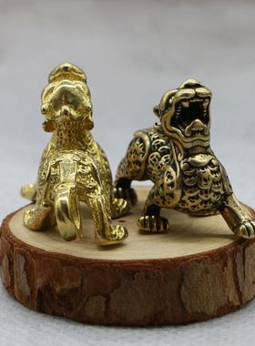 速发创意手工黄铜铜钱神兽招财扣挂件挂古茶复饰包几摆件吊坠礼物