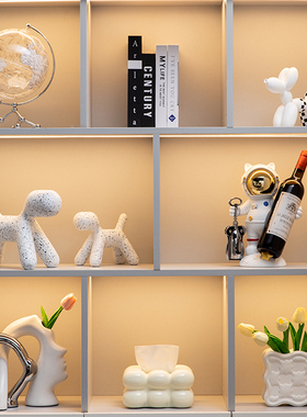 速发入户黑白狗玄关设件酒架酒柜装饰创居桌面工艺品摆摆乔迁新意