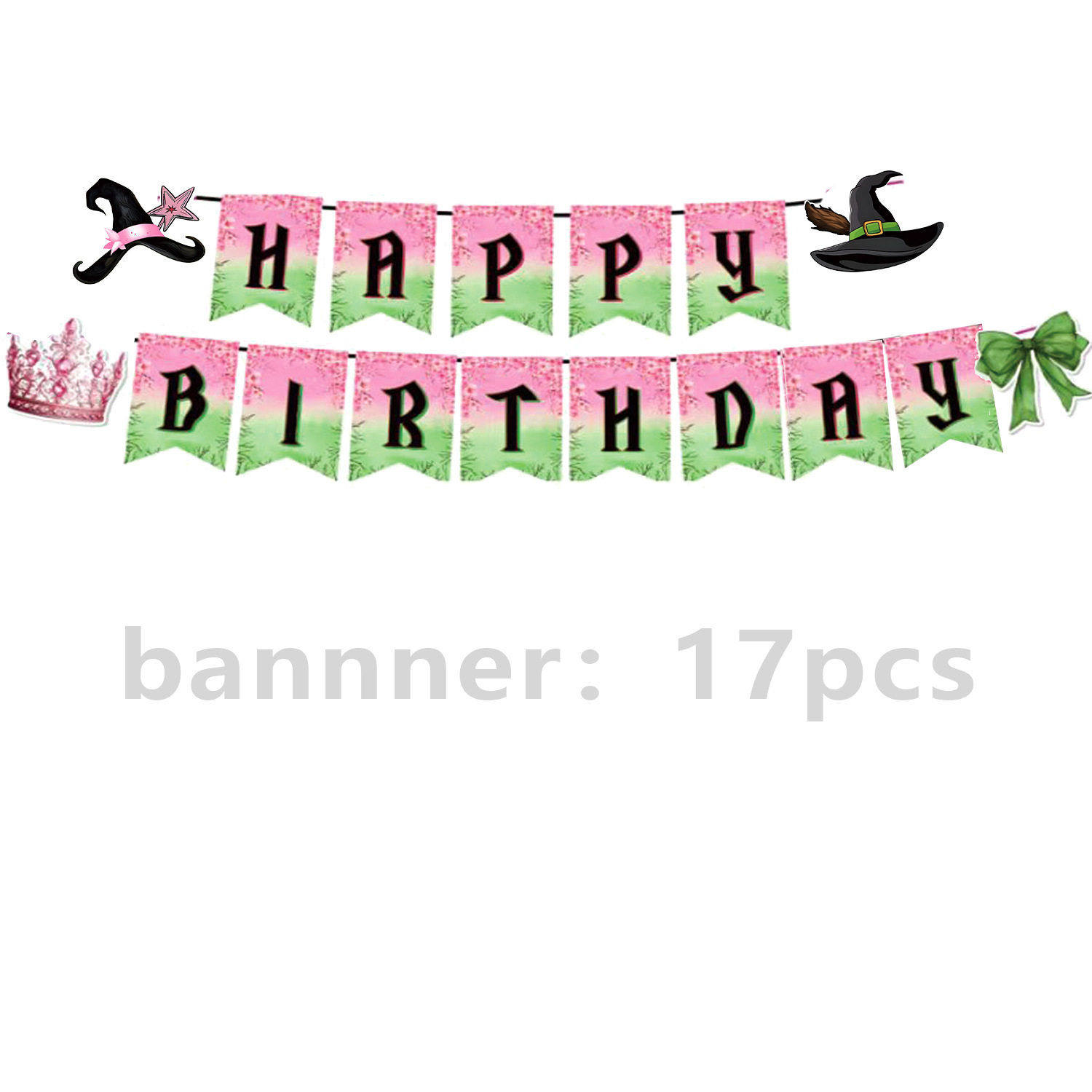 亚马逊卡通女巫派对生日装饰横幅气球挂饰儿童蛋糕装饰手提盒礼袋,淘宝优惠券,粉丝福利购,淘宝优惠卷