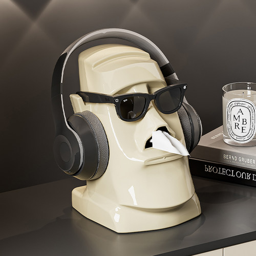 创意多功能纸巾盒客厅轻奢高档家用茶几桌面餐卓石像抽纸盒高级感 - 图2