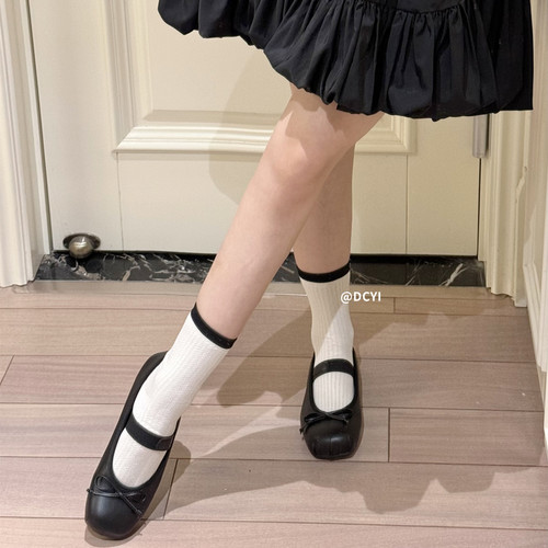 DCYI蝴蝶结芭蕾风银色少女感单鞋超软百搭休闲舒适低跟法式玛丽珍 - 图0