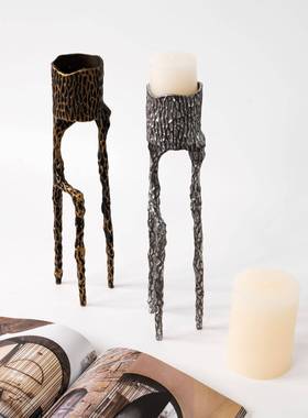 中古风样台装板间客厅餐桌饰玄关UZS锌合金烛摆件书房柜软装家居