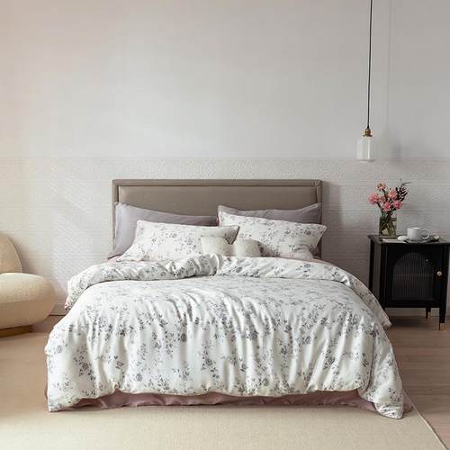 美简床约玉宇阁复古天品丝四件套印花冰丝夏季凉式感上用床单被套 - 图0