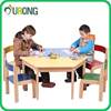 Exit kindergarten color-preserving table and chair combination/student simple trapezoidal table PEC ring/solid color wood children's multi-function