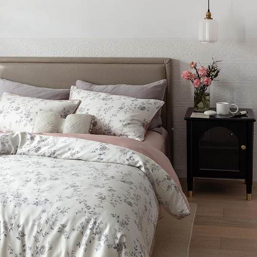 美简床约玉宇阁复古天品丝四件套印花冰丝夏季凉式感上用床单被套 - 图2