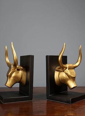 新中式书立书靠摆件收纳书房桌面软装饰艺术品博古架创意书挡摆设