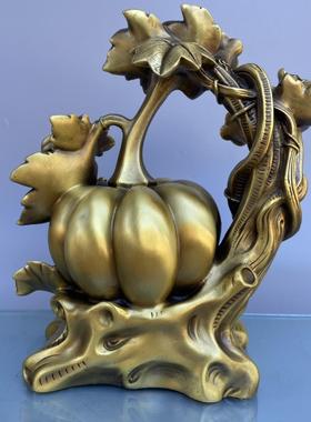 黄铜财富丰收摆件 家居装饰桌面创意礼品 铜工艺品摆件