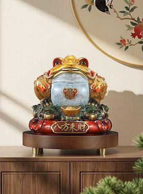 八方财来蟾摆件黄铜客厅JT-1764-前台收银公室台桌金面乔迁礼物开