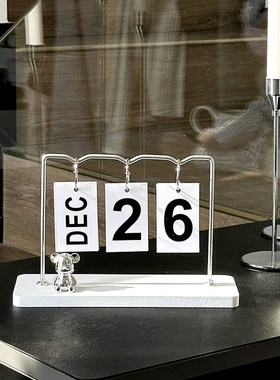 速发创意铁艺翻日日历摆件办公面桌室装饰品页期牌拍摄拍照小道具