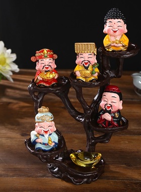 五福财神爷摆件创意办公室装饰品玄关电视柜店铺开业乔迁送人礼品