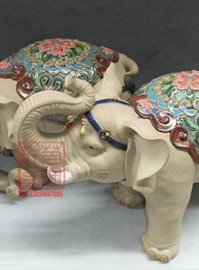 陶瓷工艺品 石湾公仔 招财大象 富贵象