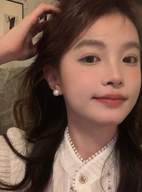 【我的脸很圆】经典百搭高亮珍珠耳钉高级感日常通勤珍珠耳环女生