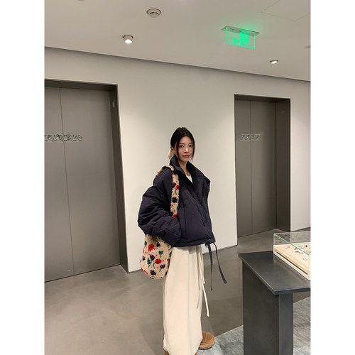 牙套大汪【奶油欧包】2024冬季新款短款面包服宽松羽绒服外套 - 图0